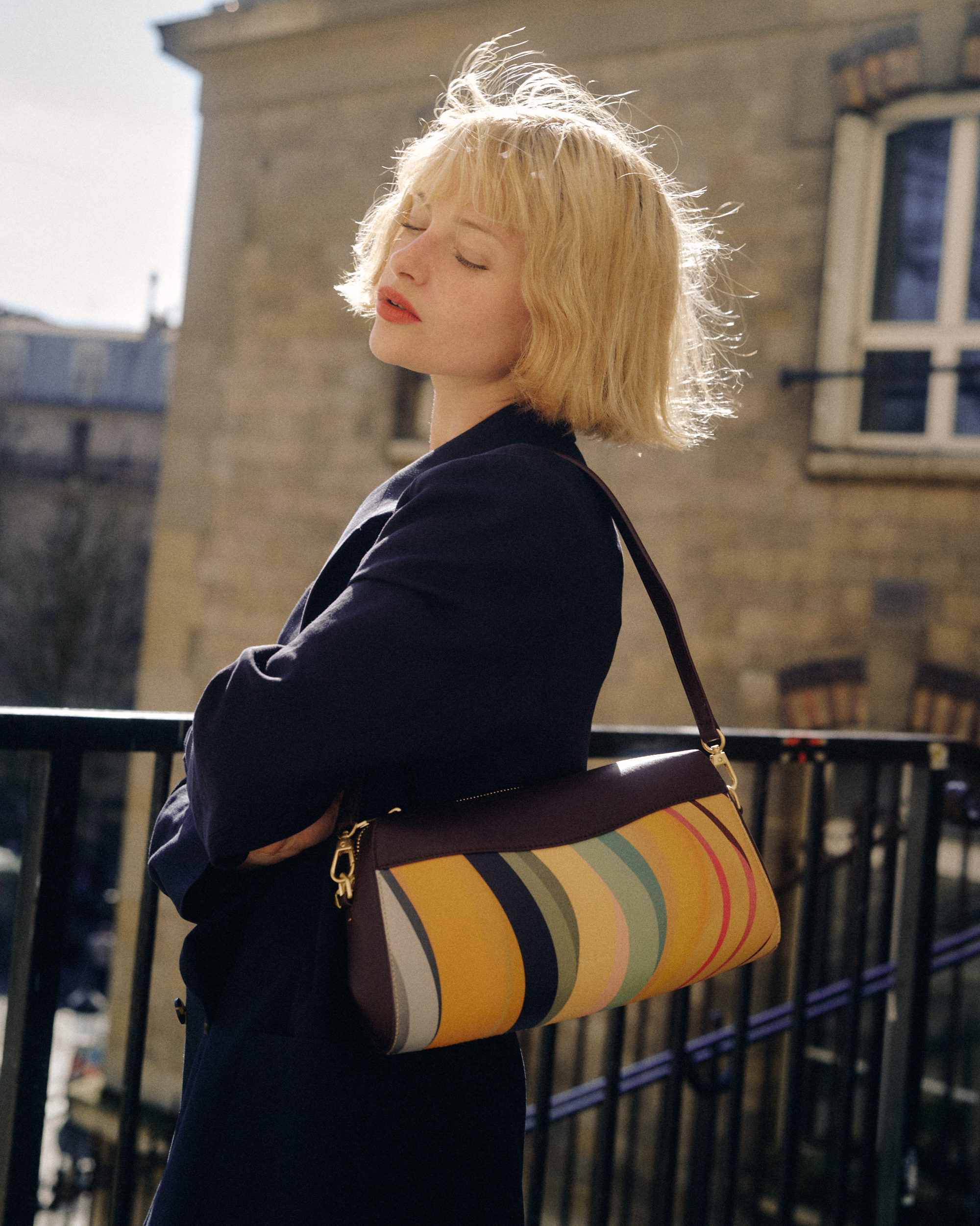 バッグ susan bijl  x PAUL SMITH  L Susan Bijl x Paul Smith - Navy Mixed-Stripe 'The New